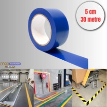 Evimdeyokyok Pvc Yer Işaretleme Bandı 5CMX30M Zemin Bandı Mavi Tdrtr