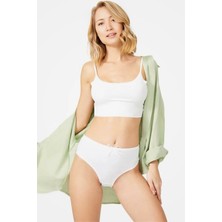 Homay Büyük Beden Yüksek Bel Fiyonk Detaylı Basic Bikini Külot - Tek Parça