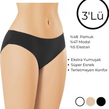3’lü Modal Pamuk Bikini Külot – Iz Yapmayan Ince Dikişli Kadın Slip Seti