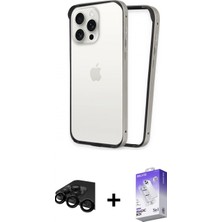 Pileli Store Pilelistore™ iPhone 15 Pro Kılıf Pusula Asil Koleksiyonu - Siyah Bilvis 5in1 3D Magic Cam Ekran Koruyucu + Raze Metal Kamera Lens - Sh