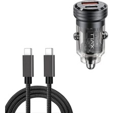 Esranın Dünyası Mini Araç Şarj Cihazı ve Hızlı Şarj Data Kablosu - 45W Pd/qc