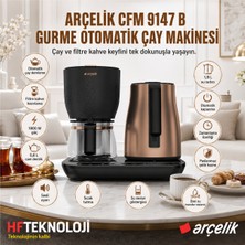 Arçelik Bakır Gövde Malzemesi ile Cfm 9147 B Gurme Otomatik Çay & Filtre Kahve Makinesi