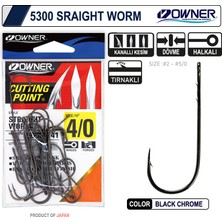 Owner 5300 Straight Shank Black Chrome Iğne No:1/0 34PCS