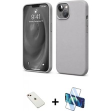 Pileli Store Pilelistore™ iPhone 14 Kılıf Kozmos Yansıma Özel Seri - Siyah 3D Antistatik Cam Ekran Koruyucu + Diamond Kamera Lens - Kı