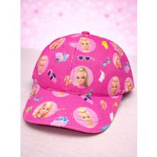 Hot Wheels Barbie Desenli Kız Çocuk Şapka Pembe Ayarlanabilir