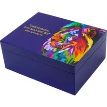 Lubinski Lion Baskılı Lake Humidor 50S