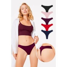 Homay 5'li Dantel Kenarlıklı Pamuklu Basic Tanga Külot