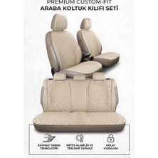 ER-AY Premium Nakış Kapitoneli Oto Koltuk Minderi Seti - Kaymaz Tabanlı & Terletmez Nefes Alan Kumaş- (Ön+Arka Full Set)