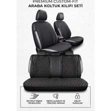 ER-AY Premium Nakış Kapitoneli Oto Koltuk Minderi Seti - Kaymaz Tabanlı & Terletmez Nefes Alan Kumaş- (Ön+Arka Full Set)