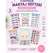 LUXMON Makyaj Sticker Defteri 5 Sayfalık Çocuklar Için Yüz Tasarım ve Çıkartma Oyun