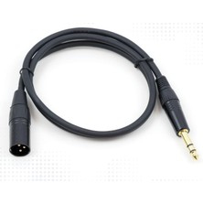 Mykablo XLR Erkek to 6.3 mm TRS Stereo Kaliteli Siyah Kablo 3 Metre