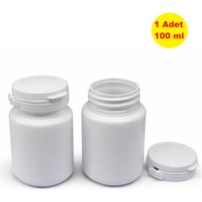 1 Adet 100 ml Yırtılır Kapak  Sakız-Numune-Ilaç-Tarım-Ecza-Tablet-Hap-Kapsül Plastik Kutu Şişesi
