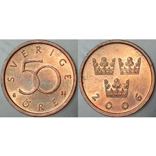 Banknoting Isveç 50 Öre 2006 Çilaltı.
