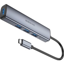 Borofone DH12 Type-C (Usb-C) To 4 Port USB 3.0 Dönüştürücü Çoklayıcı Hub