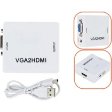 Narita NRT-22104 VGA To HDMI Ses ve Görüntü Çevirici Dönüştürücü Kutu (Kablolu)