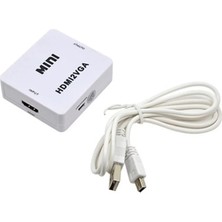 Narita NRT-11140 Mini HDMI To VGA Dönüştürücü Çevirici Adaptör ve Güç Kablosu