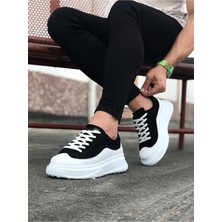 Ramer JY507 Alone Bağcıklı Süet Cilt Erkek Günlük Sneaker Ayakkabı Scbt Siyah/beyaz