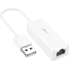Borofone Dh7 Usb-A'dan Ethernet'e RJ45 Çevirici Adaptör - Laptop ve Tv Box Uyumlu