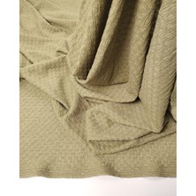 Kumaş Parça Ekru Köpük Dokulu Jarse Kumaş Dolgun Esnek Yumuşak Bluzluk & Elbiselik 130X350CM