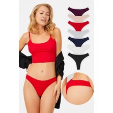 Homay 7'li Dantel Kenarlıklı Pamuklu Basic Tanga Külot