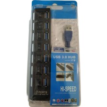 Narita Yüksek Hızlı 7 Port USB 3.0 Hub Açma Kapama Düğmeli Pc Laptop Çoğaltıcı NRT-701A