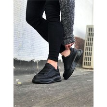 Ramer JY507 Alone Bağcıklı Cilt Erkek Günlük Sneaker Ayakkabı Cst Siyah