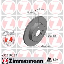 Zimmermann Depomix Arka Fren Aynasi Astra H L67 04-14 Combo C 01-11 Meriva A 03-10 264X10X4DL Dolu