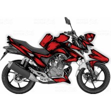 Moto Sticker 54 Mondial Drift 125 L Cartoon Design Sticker Set Kırmızı Siyah