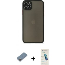 Pileli Store Pilelistore™ iPhone 11 Pro Max Kılıf Ahenk Çizgi Serisi - Şeffaf Pasifik Cam Ekran Koruyucu + Metal Kamera Lens Koruma Cam - Mr