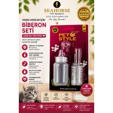 Majo Pet Style Yavru Kedi Biberon Seti | Temizleme Fırçalı, Bpa Içermez, Yavru Kedi Besleme Seti