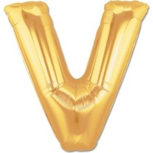 Ozcmax Altın Sarısı Folyo Vv Harfi Balon 1 Metre