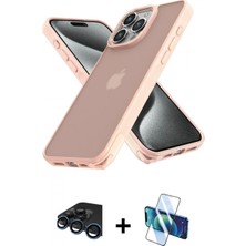 Pileli Store Pilelistore™ iPhone 15 Pro Max Kılıf Atlas Form - Siyah 3D Antistatik Seramik Nano Ekran Koruyucu + Raze Metal Kamera Lens - Lt