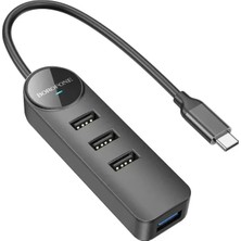 Borofone Dh5 Type-C USB Hub | 4 Portlu (1x USB 3.0) Dönüştürücü