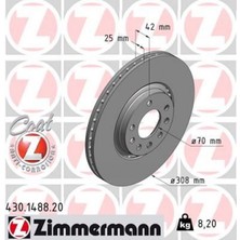 Zimmermann Depomix Ön Fren Aynasi Astra H-Zafira B-Meriva A-B-Corsa D-E-Adam-Astra G-Vectra B 308X25X5DLXHALI 16 Inç