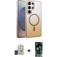 Pileli Store Pilelistore™ Galaxy S24 Ultra Kılıf Ahenk Doku Özel Seri - Şeffaf 360 Full Body Arka Koruyucu + Bilvis Titan Kamera Lens - Gd