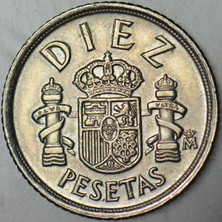 Banknoting Ispanya 10 Peseta 1983.