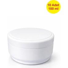Demet Home 10 ADET 100 ml Boş Plastik Pomat Kozmetik Krem Ecza Hobi Kutusu Krem Kavanozu 100 cc Beyaz Renk