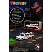Toyfest Ghostbusters Ecto-1 Jada 1:32 Die-Cast Metal Açılır Kapı Koleksiyon Hayalet Avcıları Arabası 13 cm