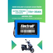 Electroll Arora Zr4 Batarya (Ultra Yüksek Kapasite) Lifepo4 72V 30AH Elektrikli Motorsiklet Bataryası