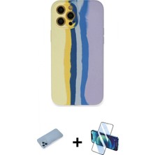 Pileli Store Pilelistore™ iPhone 12 Pro Max Kılıf Yadigar Çizgi - Siyah 3D Antistatik Cam Ekran Koruyucu + Shine Kamera Lens Koruma Cam - Mı