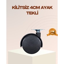 Kaufhier 4 cm Kilitsiz Mobilya Ayağı Tekli Kolay Dönen Masa ve Sehpa Ayağı