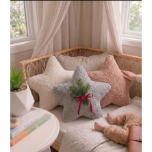 Teddy Store Premium El Yapımı Dekoratif Yıldız Yastık, Buklet Dokulu Kumaş, Boho Stil,