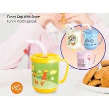 Kaufhier Funny Pipetli Çocuk Içecek Bardağı Desenli Bardak 350ML