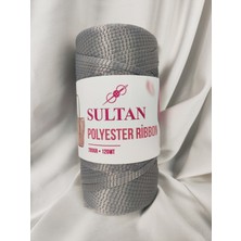Sultan Koyu Gri Polyester Ribbon El Örgü Ipi 200GR. (1 Adet) - Renk: 650