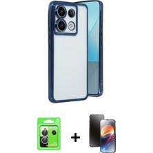 Pileli Store Pilelistore™ Redmi Note 13 Pro 5g Kılıf Vadi Minimal - Siyah 3D Antistatik Mat Seramik Nano Ekran Koruyucu + Raze Metal Kamera Lens - Gs
