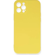 Kaufhier 12 Pro Max Kılıf Nano Içi Kadife Silikon  Sarı