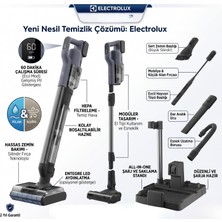 Electrolux Dikey Şarjlı Süpürge Islak ve Kuru Temizlik, Akıllı Kir Algılama Sensörü ile Su Atma Teknolojisi, Kendi Paspasını Temizleme