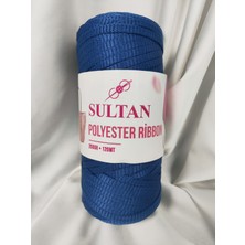 Sultan Saks Mavi Polyester Ribbon El Örgü Ipi 200GR. (1 Adet) - Renk: 658