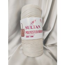 Sultan Ekru Polyester Ribbon El Örgü Ipi 200GR. (1 Adet) - Renk: 656