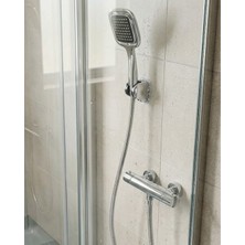 Kaufhier Siyah Duş Başlığı Seti Spiral Hortumlu El Duşu ve Duvar Askısı Banyo Seti